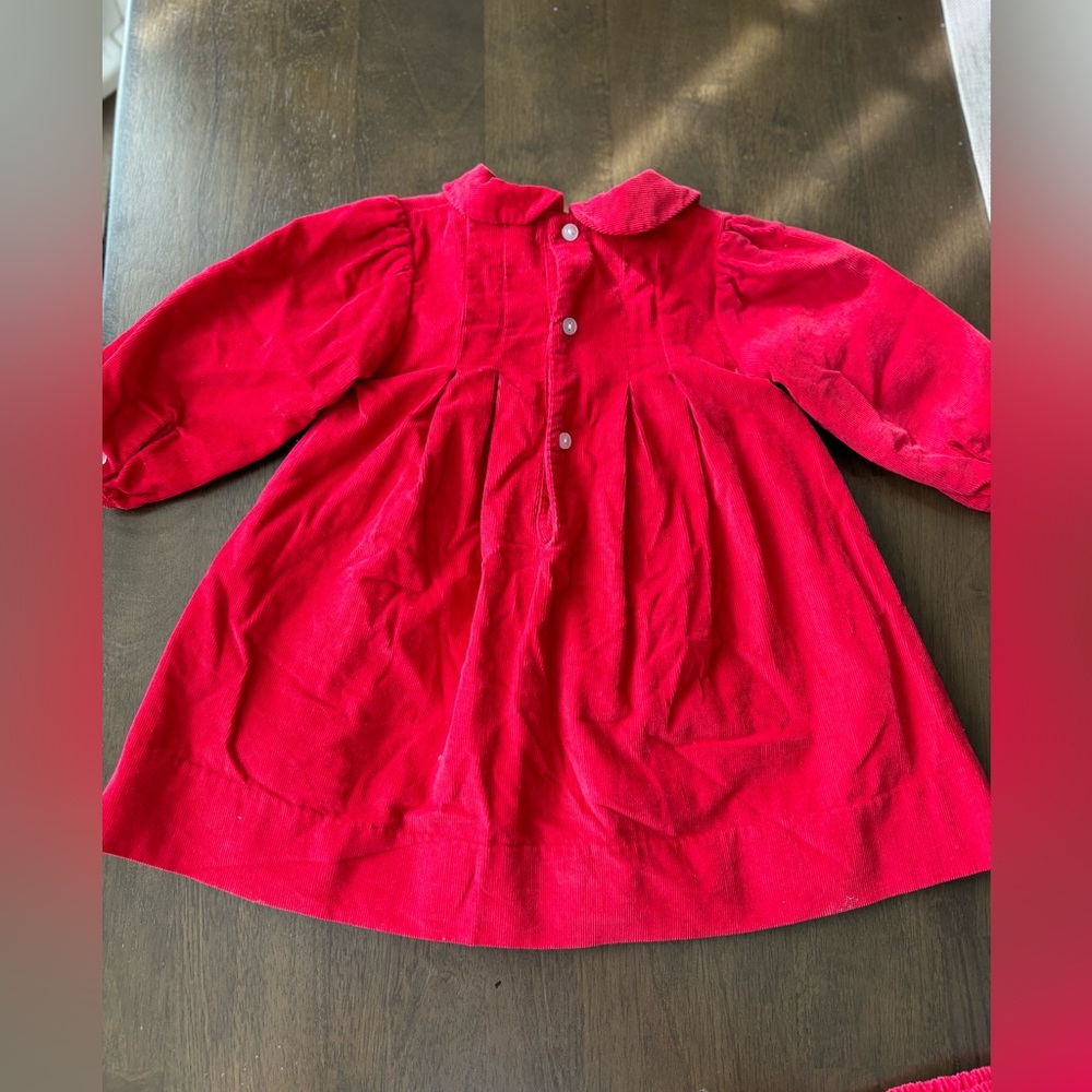 Petit Ami Christmas corduroy dress with bloomers. - Picture 3 of 3